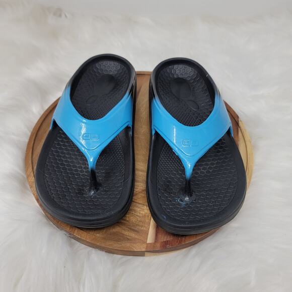 Spenco Fusion F2 Turquoise Black Fade Summer Flip Flop Women's 6 - Picture 1 of 7